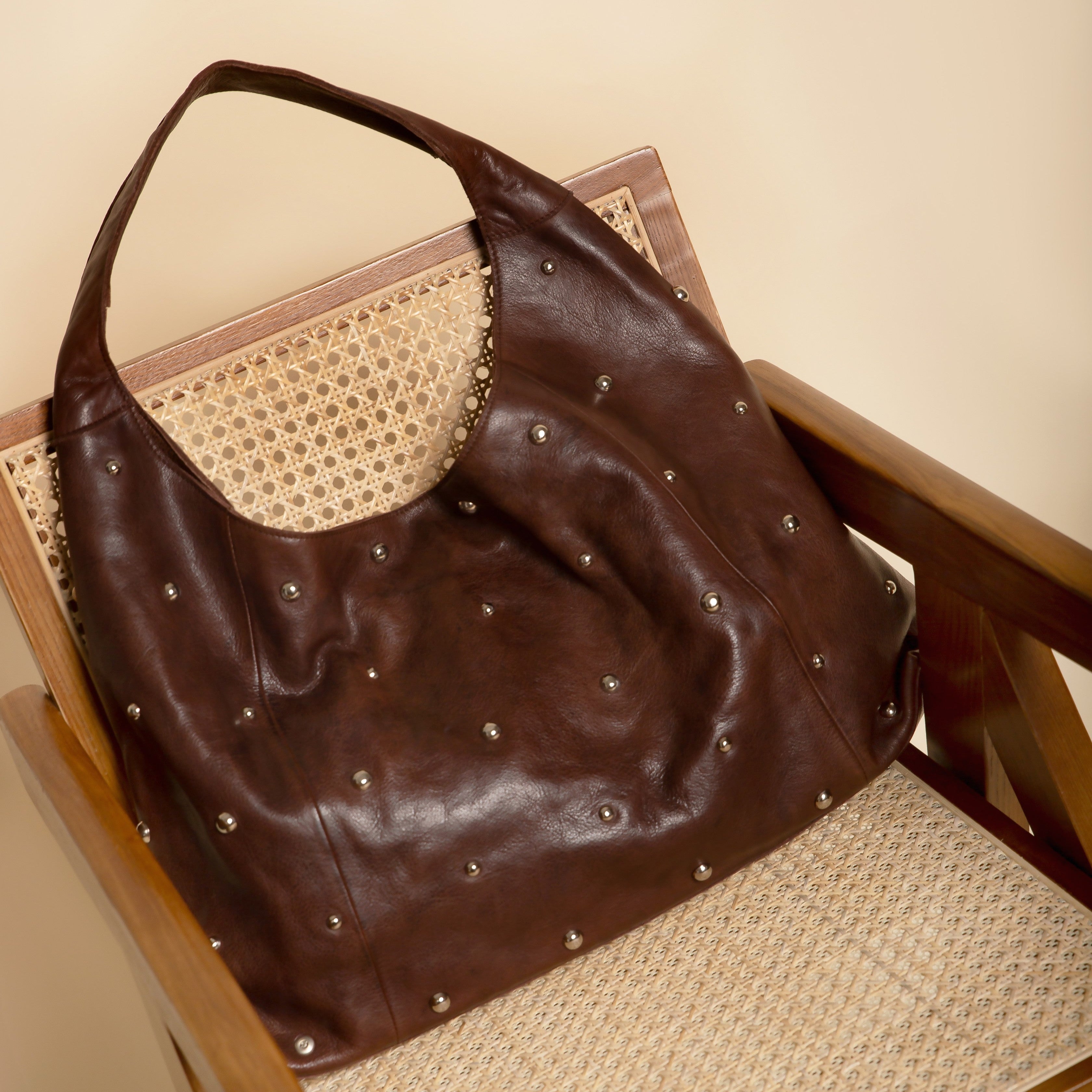 Lindsey Studded Leather Tote Bag - Image 7